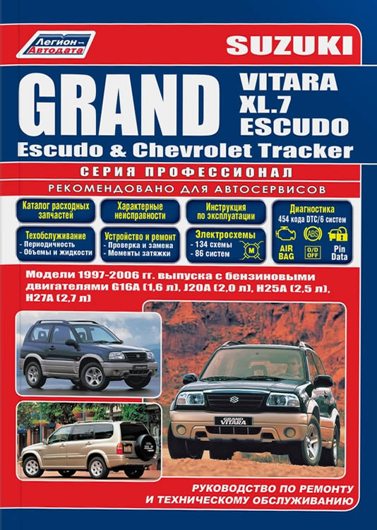 Руководство по ремонту и техническому обслуживанию Suzuki Grand Vitara, Grand Vitara XL-7, Grand Escudo 1997-2004 г.в.