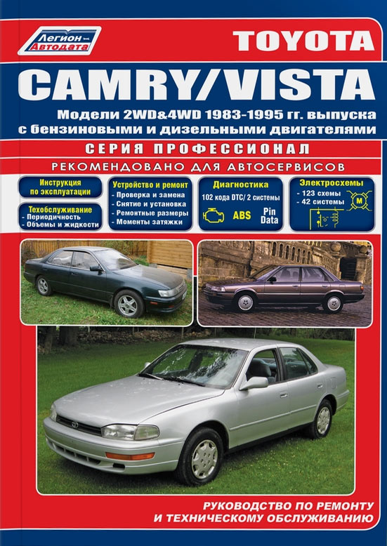Toyota Camry и Toyota Vista 1983-1995 г.в. Руководство по ремонту, техническому обслуживанию и инструкция по эксплуатации.