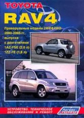 Toyota RAV4 2000-2005 г.в. (прав. руль). Руководство по ремонту, эксплуатации и техническому обслуживанию.