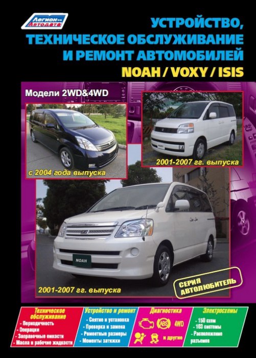 Toyota Noah / Voxy / Isis 2001-2007 г.в. Руководство по ремонту, эксплуатации и техническому обслуживанию.