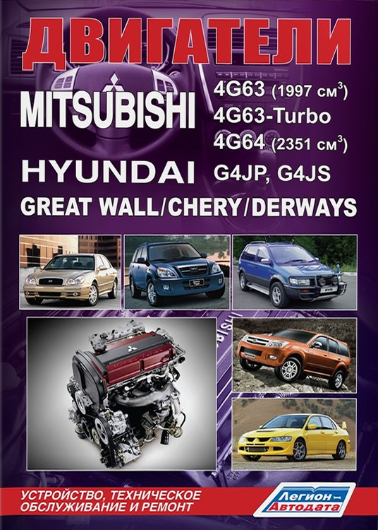 Двигатели Mitsubishi 4G63, 4G64, 4G63-Turbo и Hyundai G4JP, G4JS. Руководство по ремонту, эксплуатации и техническому обслуживанию.