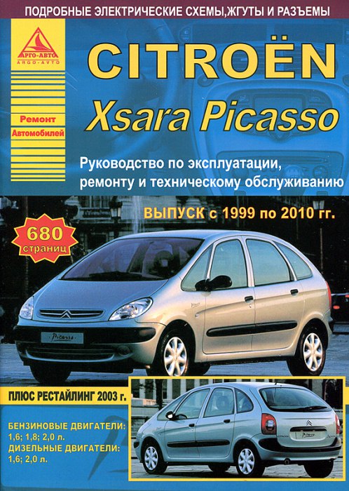 Citroen Xsara Picasso 1999-2010 г.в. Руководство по ремонту, эксплуатации и техническому обслуживанию.