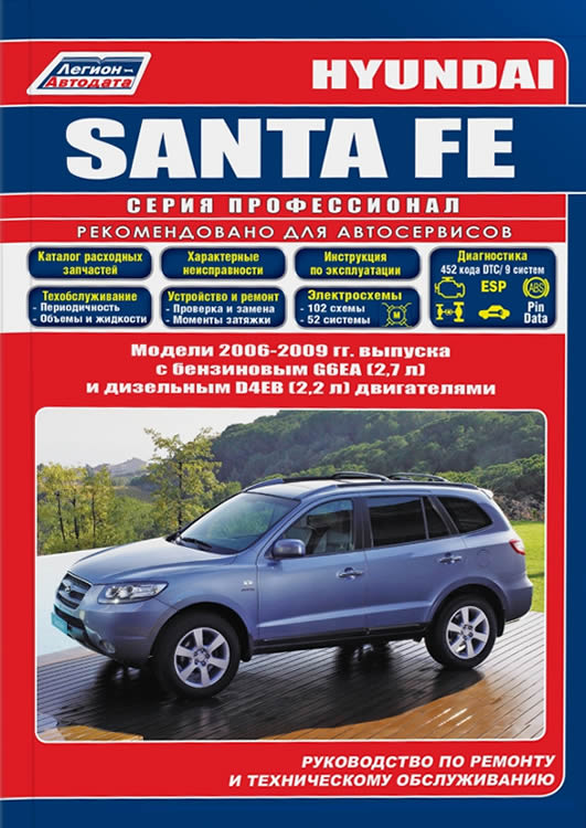 Руководство по ремонту и техническому обслуживанию Hyundai Santa Fe 2006-2009 г.в.