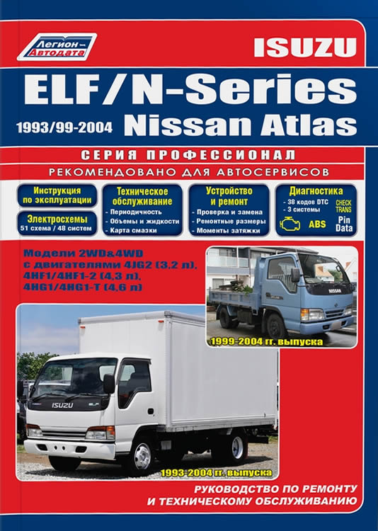 Руководство по ремонту и техническому обслуживанию Isuzu Elf / N-Series и Nissan Atlas 1993/1999-2004 г.в.